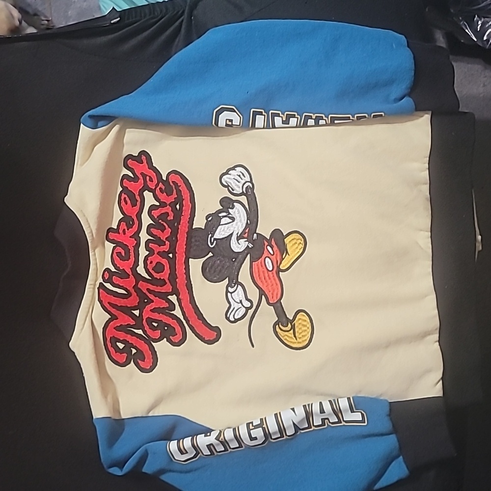 Disney Mickey Mouse Bomber Varsity Fleece Lined Jacket Boys Size 6/7 - Picture 6 of 7